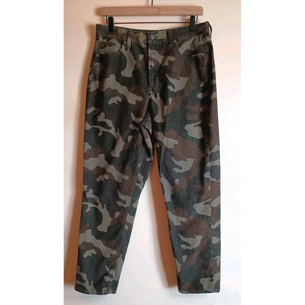 American Eagle Mom Jean Cropped Camo Corduroy Super Stretch Women's 12